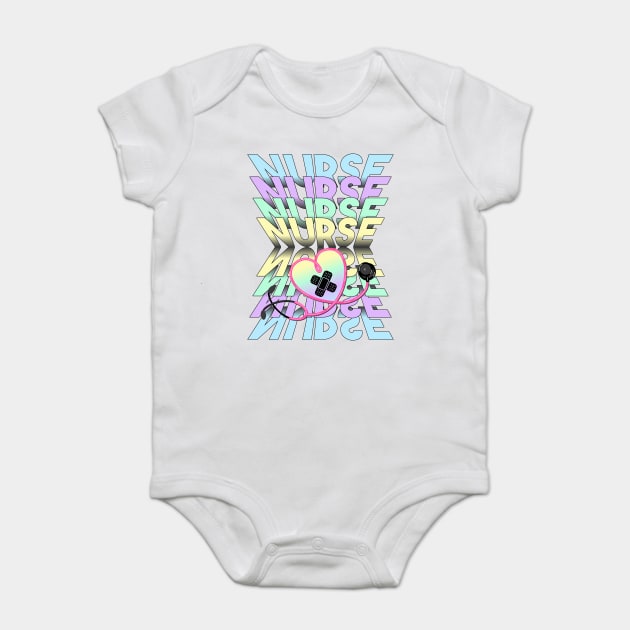 Nurse colorful pastel design Baby Bodysuit by Luxinda